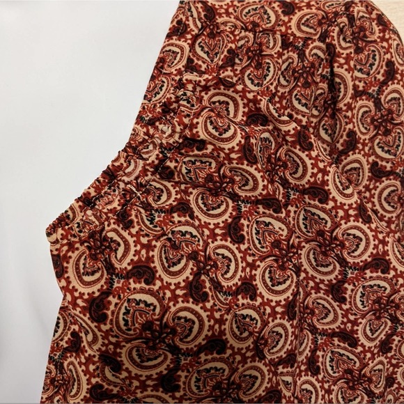 Apt 9 Burgundy Print Open Front, Long Sleeved Blouse Size XL - Picture 3 of 3